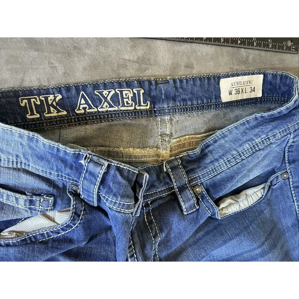 TK AXEL Men’s Jeans Denim 36x34 Athletic Fit Soft Western Styled
